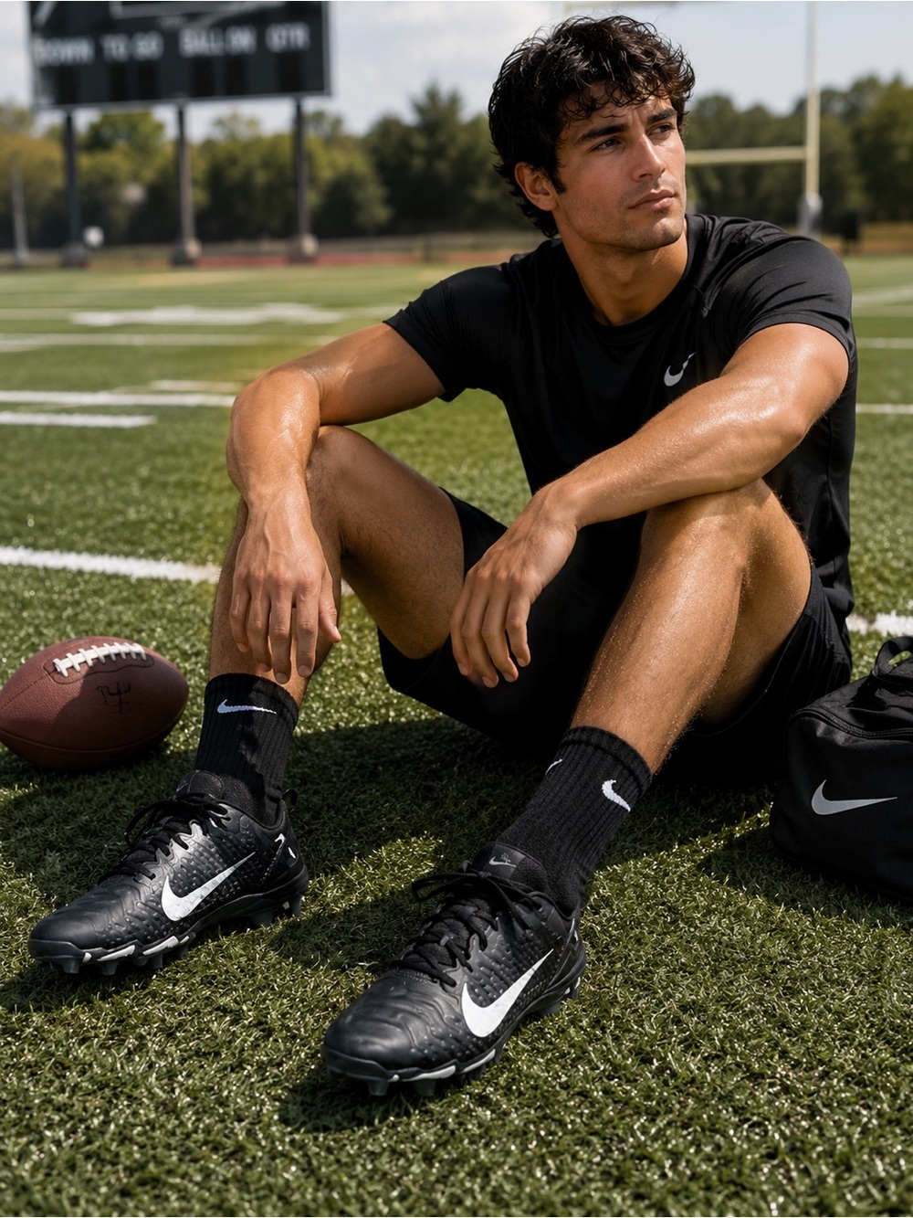 Nike Black and White Men's Football Cleats